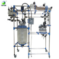 80L CE Approved Jacketed Double layer Glass Reactor with Vacuum with Distillation with mixing and heating for Lab use